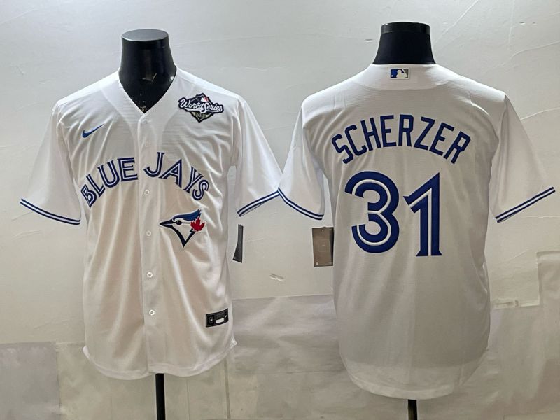 Men 2025 Toronto Blue Jays #31 Scherzer White Game Nike MLB Jersey style 03->->